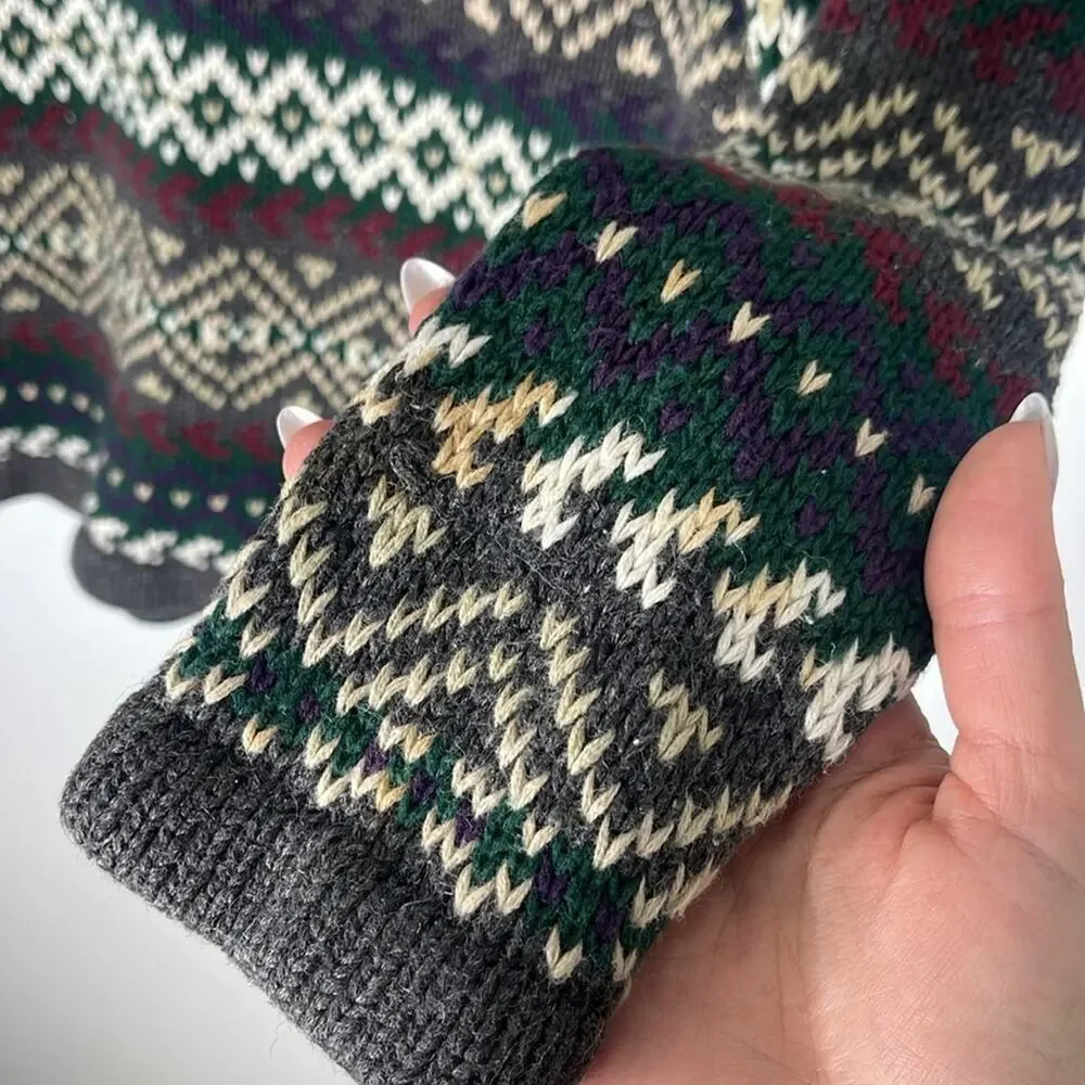 ABERCROMBIE & FITCH The Big Sweater Fair Isle Sweater - Multicolor Size Small